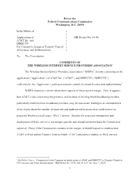 Comments of the Wireless Internet Service Providers Association