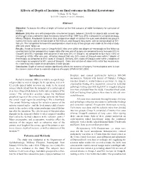 Effects of Depth of Incision on Final Outcome in Radial Keratotomy N