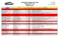 Hanson's Garden Village Bare Root List Spring 2021