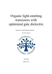 Organic Light-Emitting Transistors with Optimized Gate Dielectric