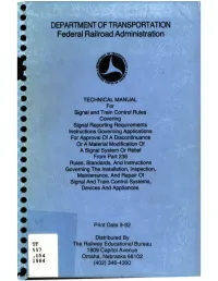 Technical Manual for Signal and Train Control Rules