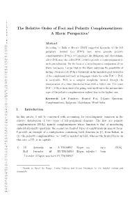 The Relative Order of Foci and Polarity Complementizers