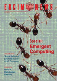 Emergent Computing Joint ERCIM Actions: ‘Beyond the Horizon’ Anticipating Future and Emerging Information Society Technologies