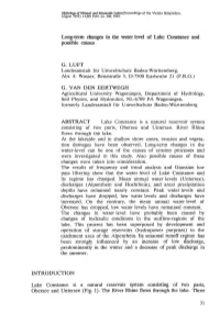 Long-Term Changes in the Water Level of Lake Constance and Possible Causes