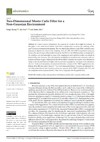 Two-Dimensional Monte Carlo Filter for a Non-Gaussian Environment