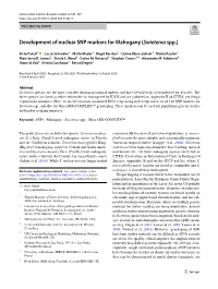 Development of Nuclear SNP Markers for Mahogany (Swietenia Spp.)
