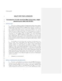DRAFT NEW TEST GUIDELINE Determination of Relative Metal