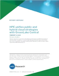 HPE Unifies Public and Hybrid Cloud Strategies with Greenlake Central