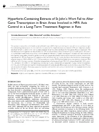 Hyperforin-Containing Extracts of St John's Wort Fail to Alter Gene