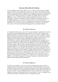 John Stuart Mill's (1806–1873) Methods with His Methods Of
