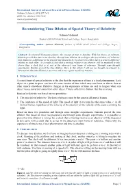 Reconsidering Time Dilation of Special Theory of Relativity