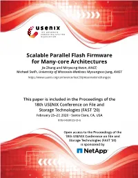 Scalable Parallel Flash Firmware for Many-Core