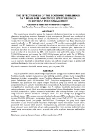 The Effectiveness of the Economic Threshold As a Basis For
