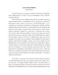 USES of FILM THEORY Moinak Biswas