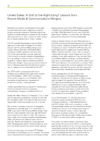 A Shift to the Right-Sizing? Lessons from Recent Media & Communications Mergers