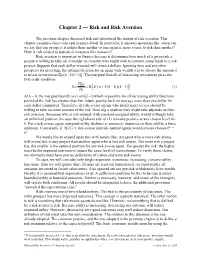 Chapter 2 — Risk and Risk Aversion