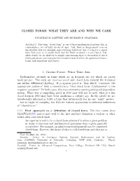 Closed Forms: What They Are and Why We Care