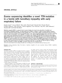 Exome Sequencing Identifies a Novel TTN Mutation in a Family