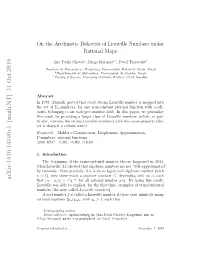 On the Arithmetic Behavior of Liouville Numbers Under Rational Maps