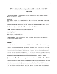 RFP No. 212F for Endangered Species Research Projects for the Prairie Chub