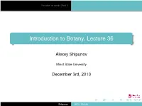 Introduction to Botany. Lecture 36