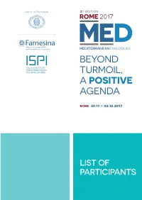MED2017 LIST of PARTICIPANTS.Indd