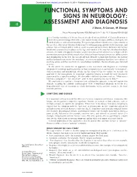 FUNCTIONAL SYMPTOMS and SIGNS in NEUROLOGY: I2 ASSESSMENT and DIAGNOSIS Jstone,Acarson,Msharpe