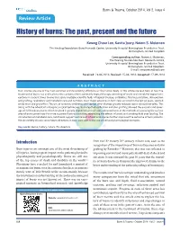 History of Burns: the Past, Present and the Future