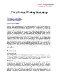 LT142 Fiction Writing Workshop Syllabus Autumn 2021