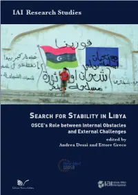 The Search for Stability in Libya