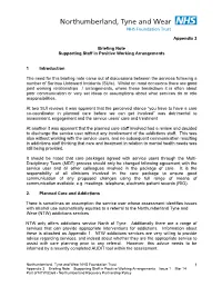 Appendix 3 Briefing Note Supporting Staff in Positive Working