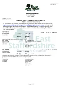 Application List Week Ending 04.05.18