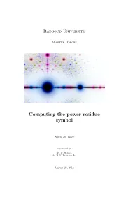 Computing the Power Residue Symbol