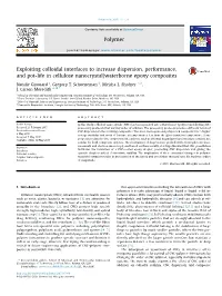 Exploiting Colloidal Interfaces to Increase Dispersion, Performance, and Pot-Life in Cellulose Nanocrystal/Waterborne Epoxy Composites