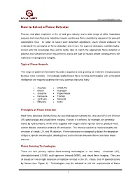 Selecting a Flame Detector