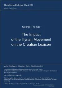 The Impact of the Illyrian Movement on the Croatian Lexicon
