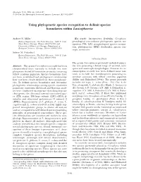 Using Phylogenetic Species Recognition to Delimit Species Boundaries Within Lasiosphaeria