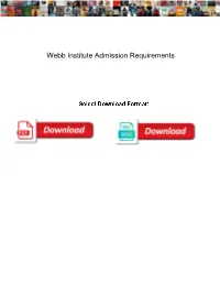 Webb Institute Admission Requirements
