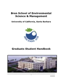 Bren Graduate Student Handbook