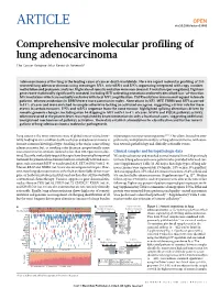 Comprehensive Molecular Profiling of Lung Adenocarcinoma