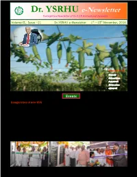 Dr. YSRHU E-Newsletter Fortnightly E-Newsletter of Dr.Y.S.R.Horticultural University