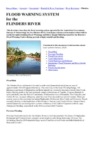 FLOOD WARNING SYSTEM for the FLINDERS RIVER