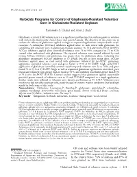 Herbicide Programs for Control of Glyphosate-Resistant Volunteer Corn in Glufosinate-Resistant Soybean