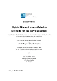 Hybrid Discontinuous Galerkin Methods for the Wave Equation