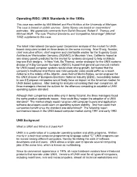 Operating RISC: UNIX Standards in the 1990S