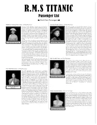 Passenger List