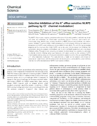 Selective Inhibition of the K+ Efflux Sensitive NLRP3 Pathway by Cl