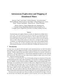 Autonomous Exploration and Mapping of Abandoned Mines