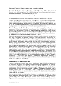 Charles I Plosser: Shocks, Gaps, and Monetary Policy