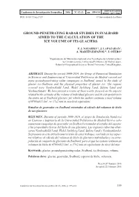 Ground-Penetrating Radar Studies in Svalbard Aimed to the Calculation of the Ice Volume of Its Glaciers